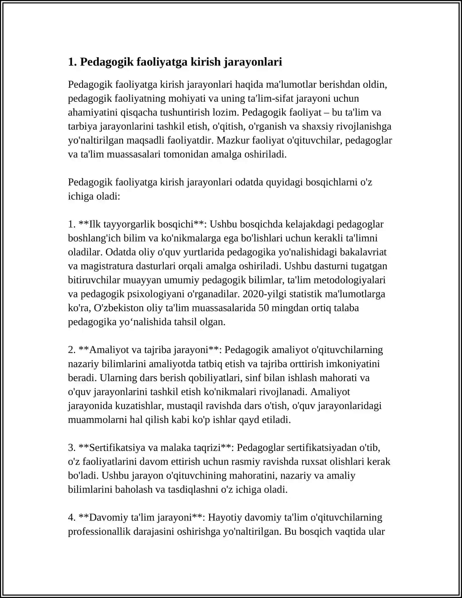 TALABALARNI PEDAGOGIK FAOLIYATIGA TAYYORLASH TAKTIKASI 3