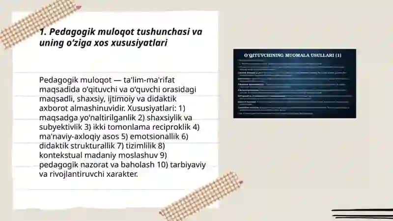 Pedagogik muloqotning oʻziga xos xususiyatlari vafunksiyalari 3