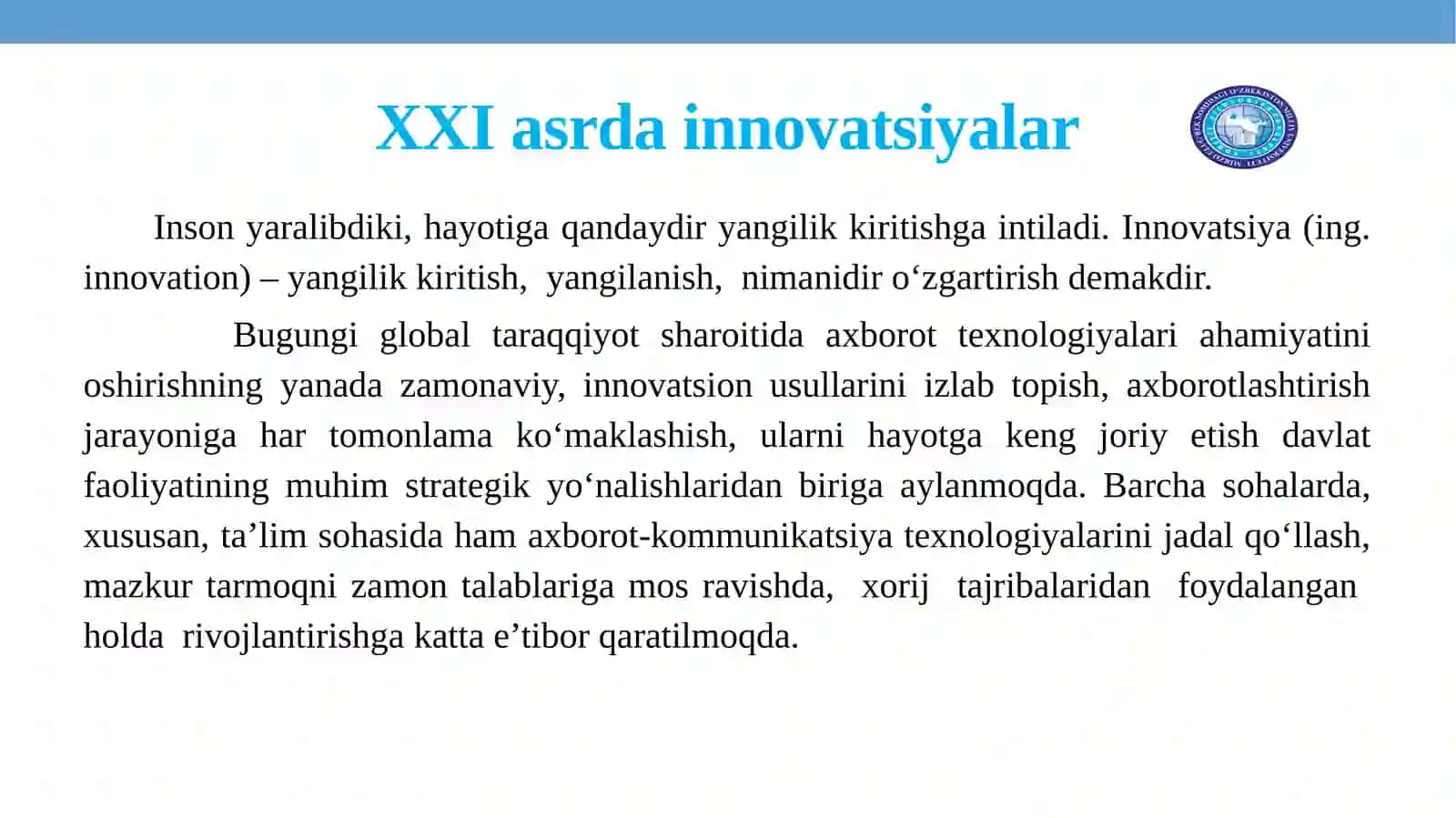 XXI asrdainnovatsiyalar.Ilmiy uslub va uning xususiyatlari 3