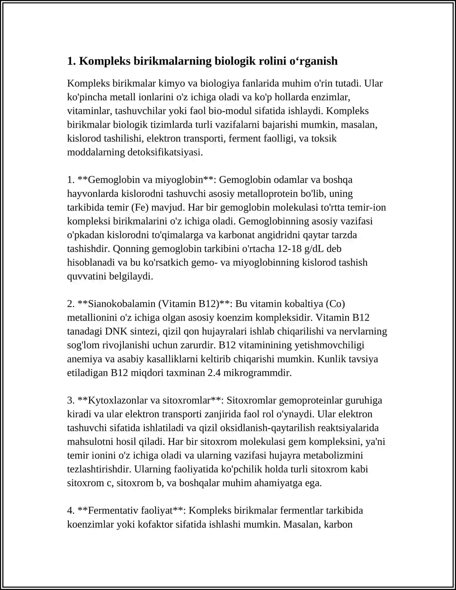 KOMPLEKS BIRIKMALAR BIOLOGIK FAOL BIRIKMALAR 3