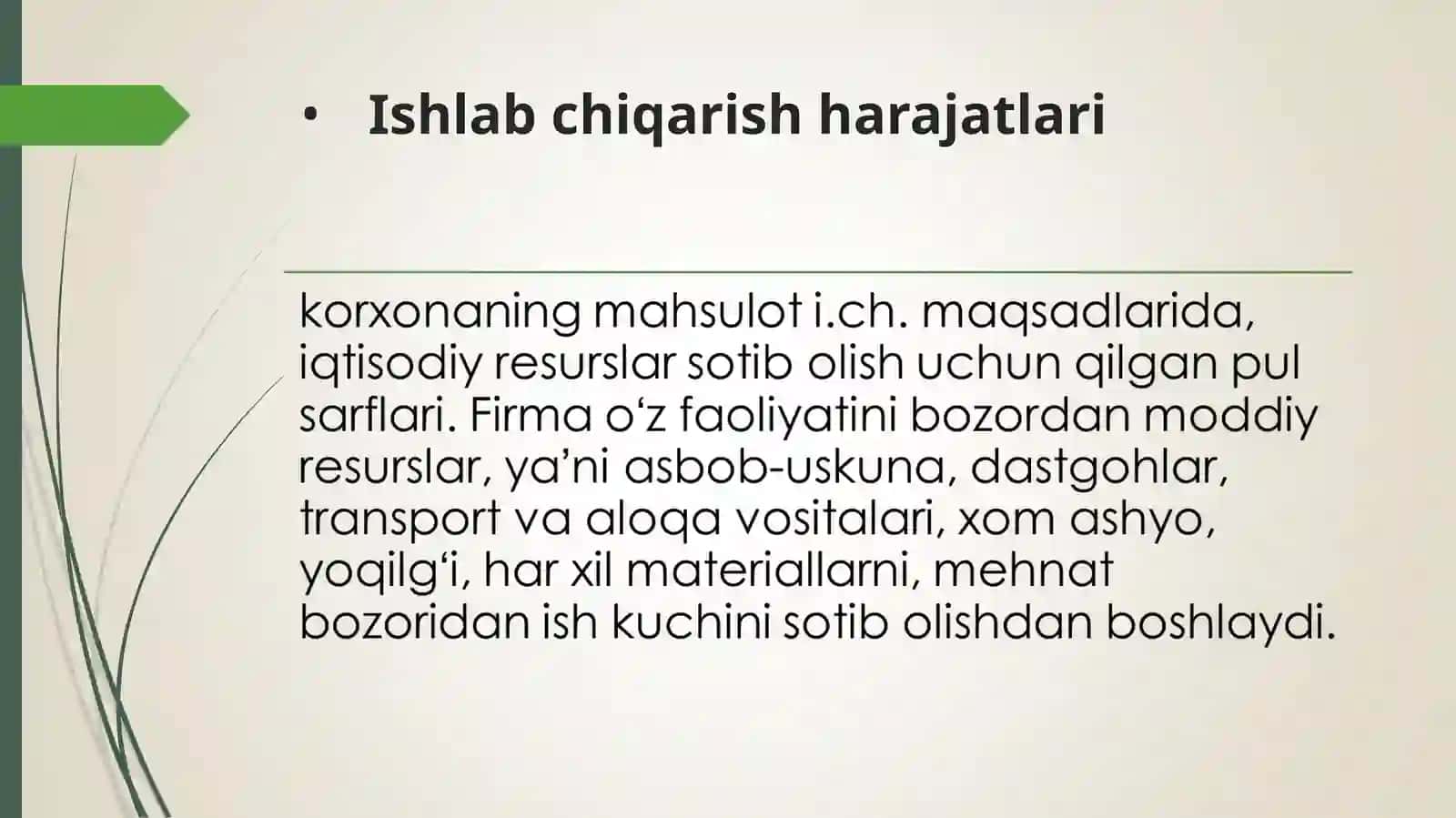 Ishlab chiqarish harajatlari 3
