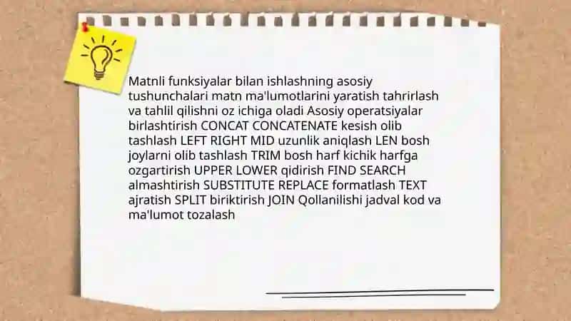 Matnli funksiyalar bilan ishlash 3
