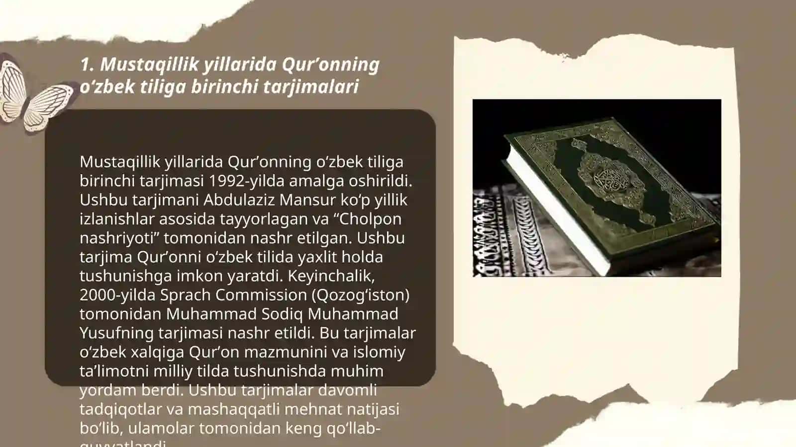 Mustaqillik yillarida Qurʼonning oʻzbek tiliga birinchi tarjimalari 3