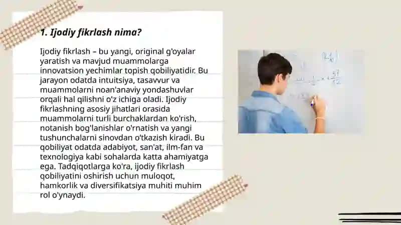 Matematikani o‘qitishda o‘quvchilarni ijodiy fikrlashha yo‘naltirish 3