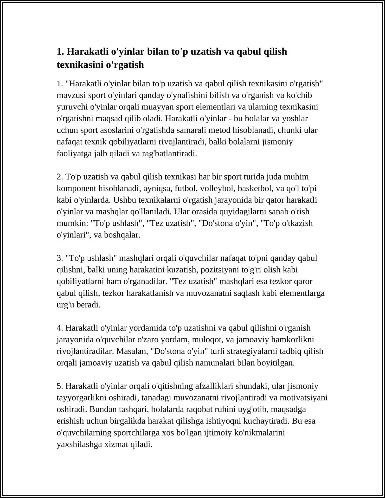 HARAKATLI O'YINLAR ORQALI SPORT O'YINLARI ELEMENTLARINI O'RGATISH 3