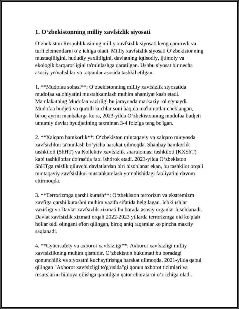 Oʻzbekistonning milliy xavfsizlik siyosati 3