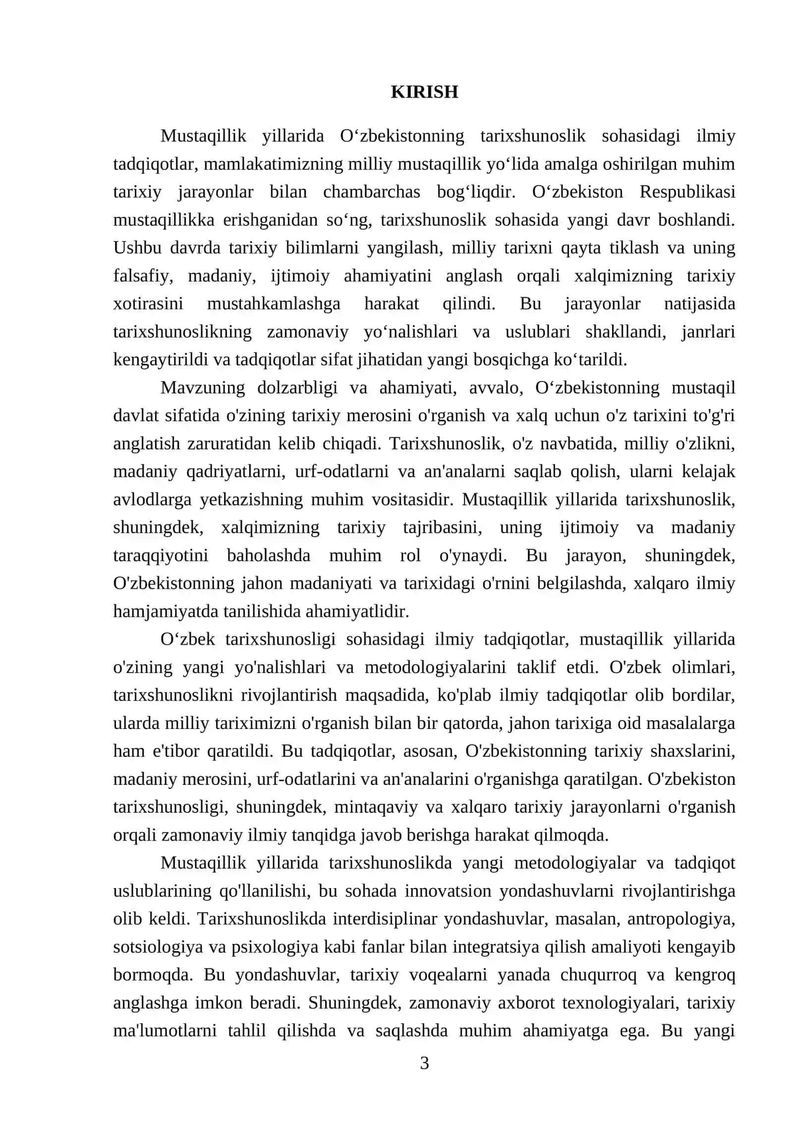 Mustaqillik yillarida tarixshunoslik boʻyicha ilmiy tadqiqot ishlari 3