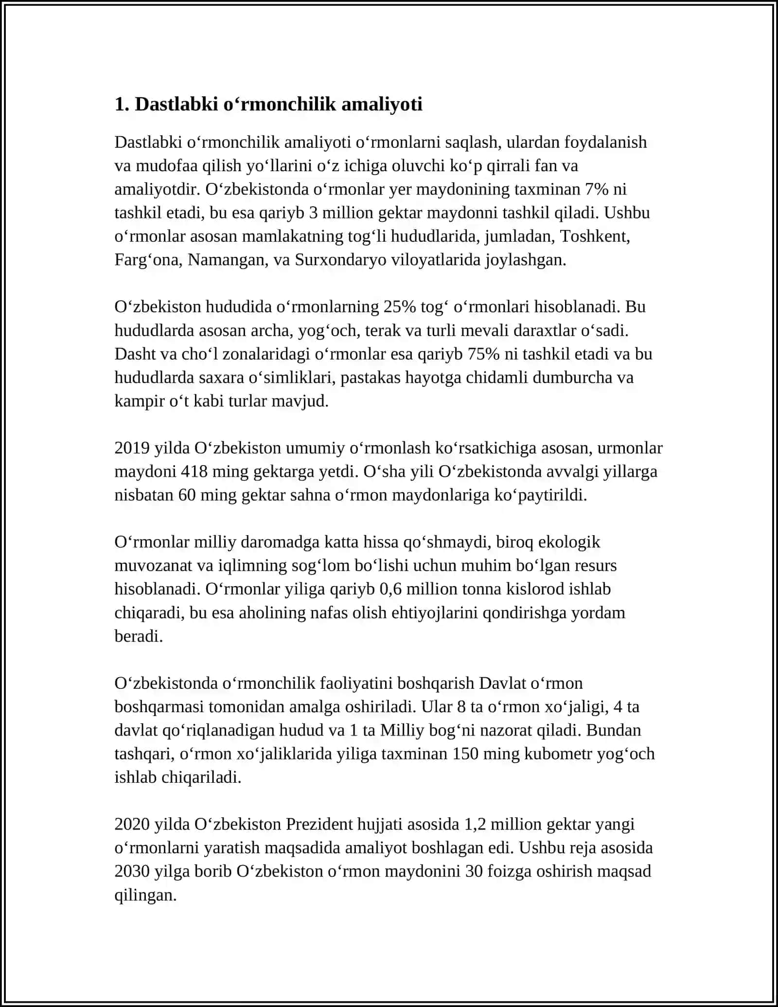 MUSTAQIL ISH Mavzu: OʻRMONCHILI FANINI RIVOJLANTIRISH TARIXI 3