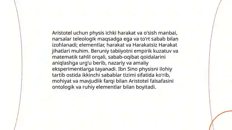 Aristotel, Beruniy va Ibn Sino: tabiat haqidagi qarashlar 3