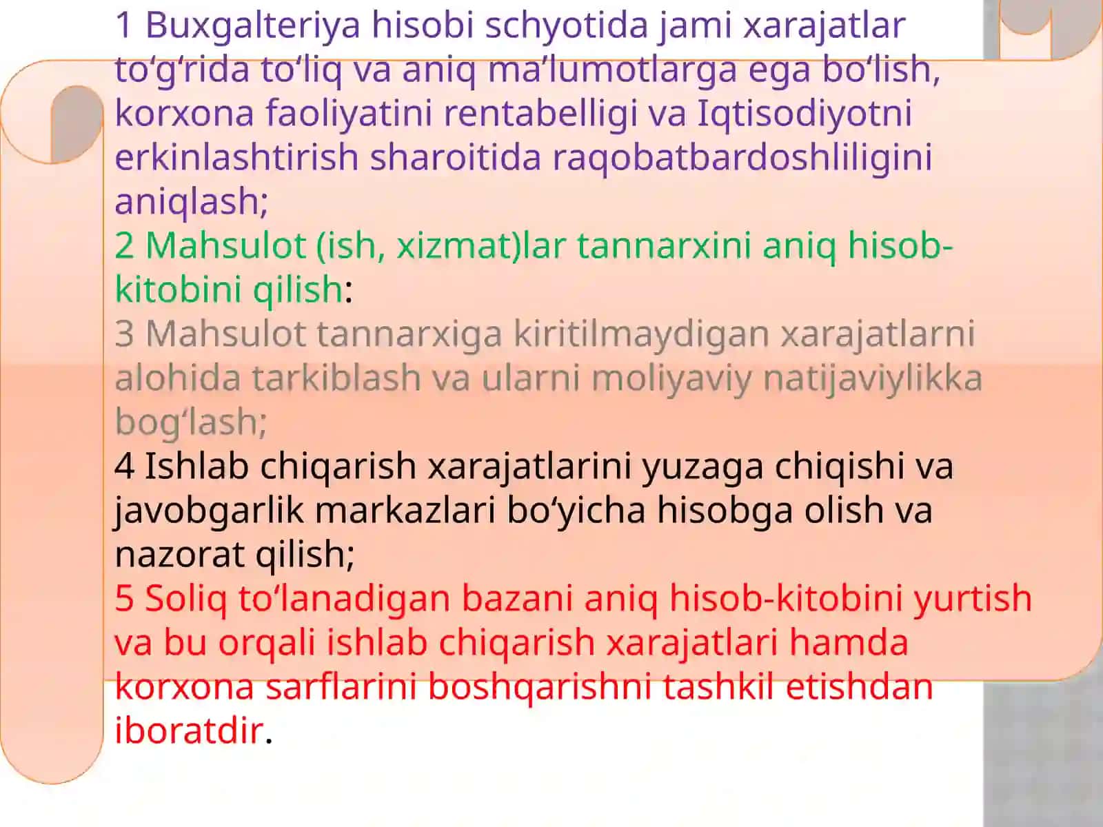 Mahsuloti ishlab chiqarish va davr xarajatlari tannarxining tahlili 3
