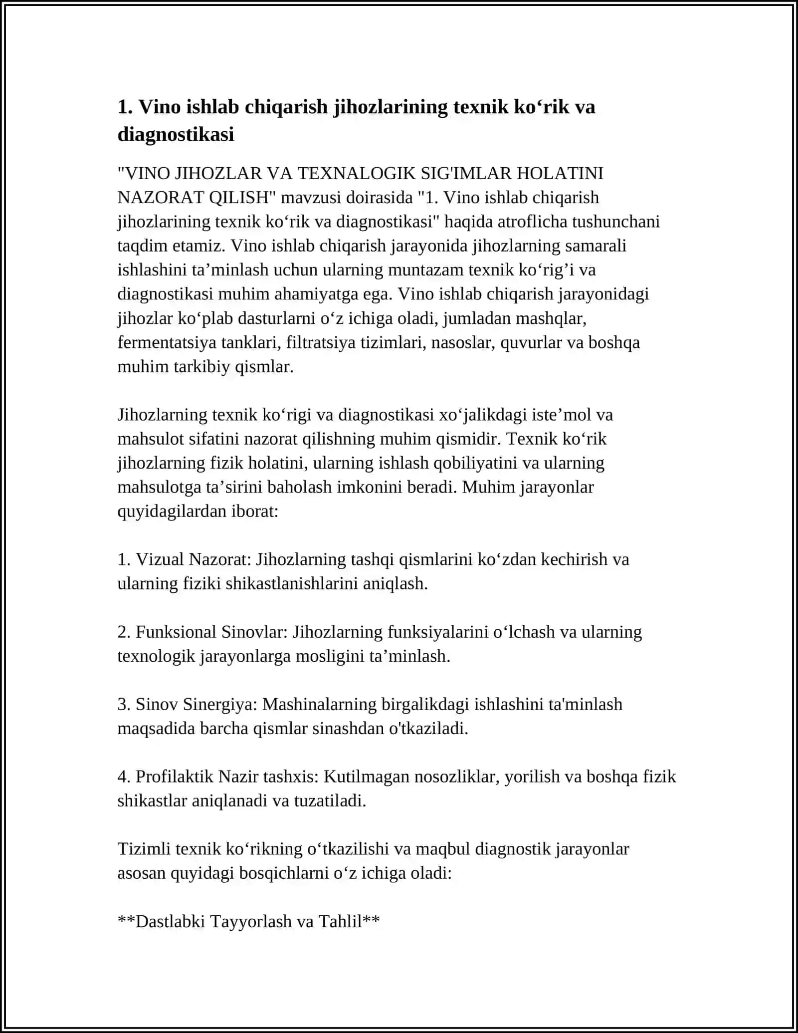 VINO JIHOZLAR VA TEXNALOGIK SIG'IMLAR HOLATINI NAZORAT QILISH 3