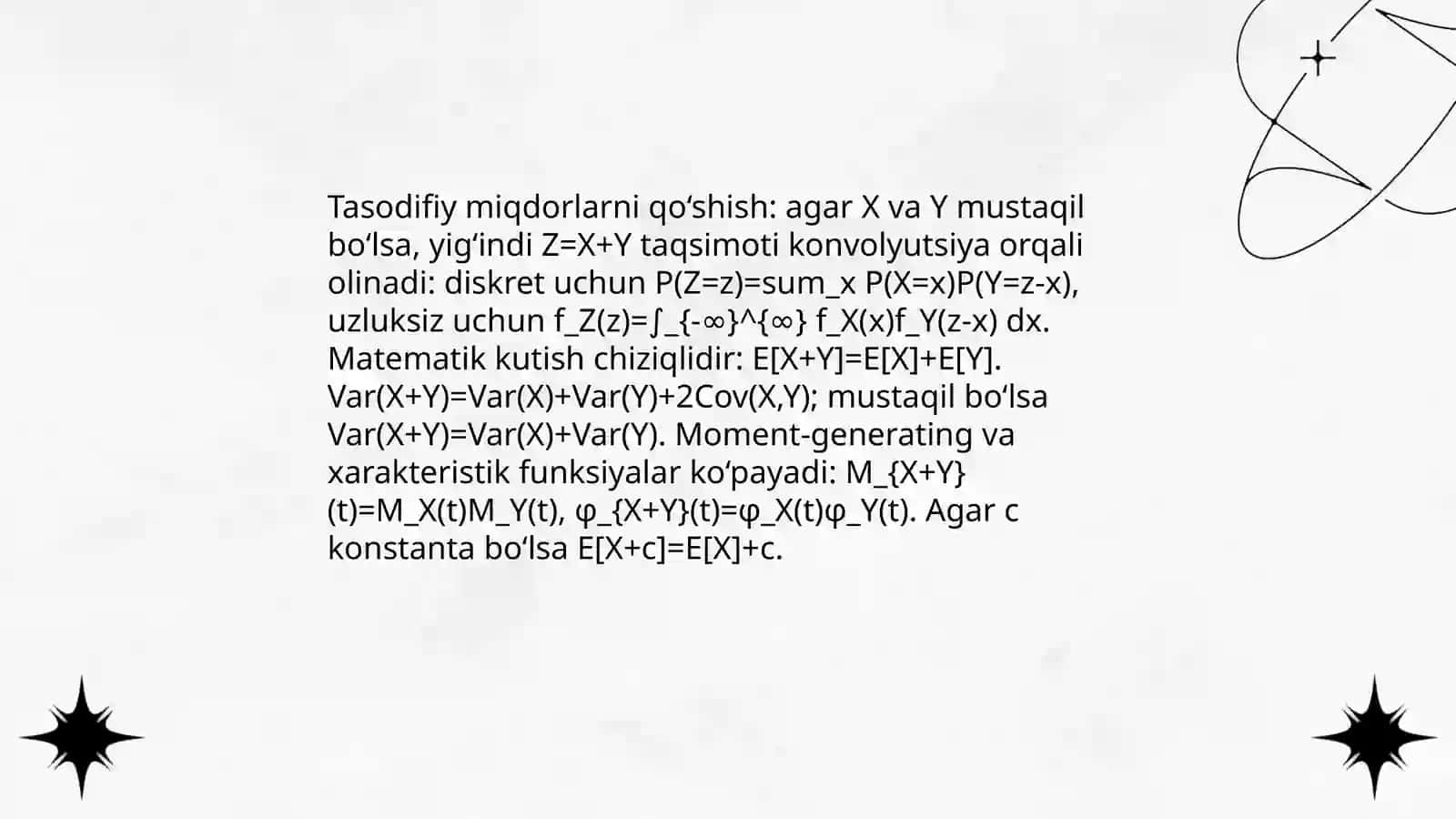 Tasodifiy miqdorlar ustida amallar 3