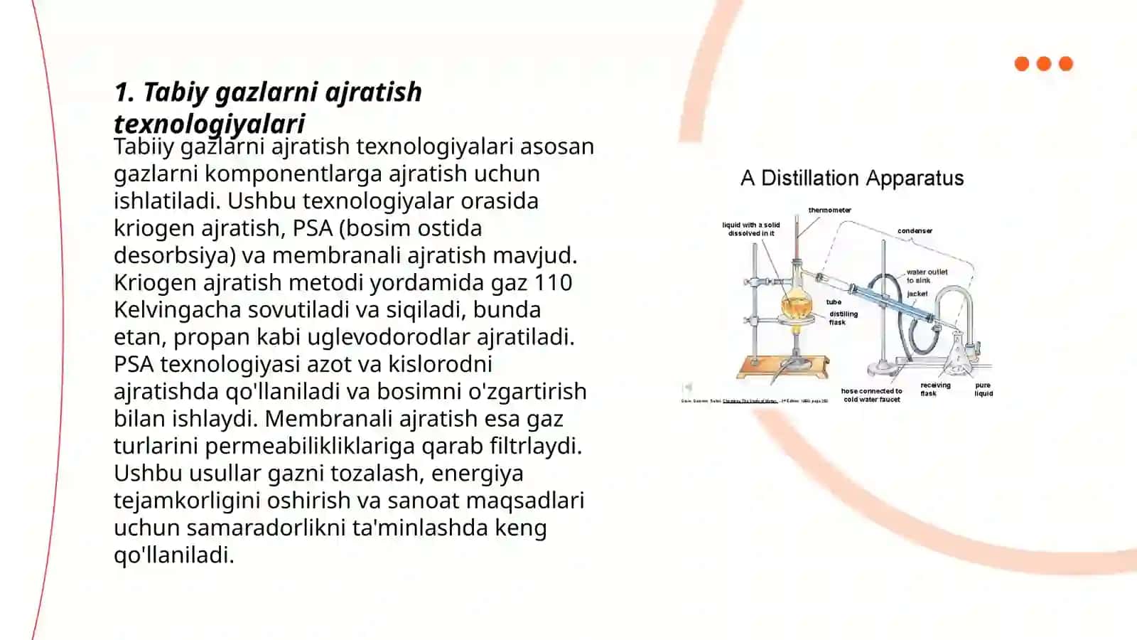 Tabiy va yoldosh gazlarni ajratish usullari 3