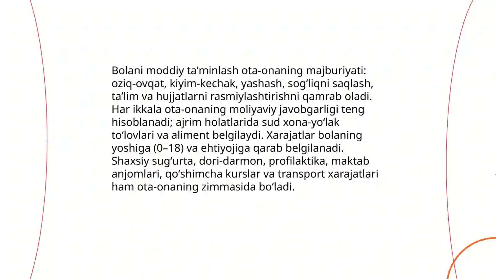 Bolani moddiy ta'minlash va moliyaviy majburiyatlar 3