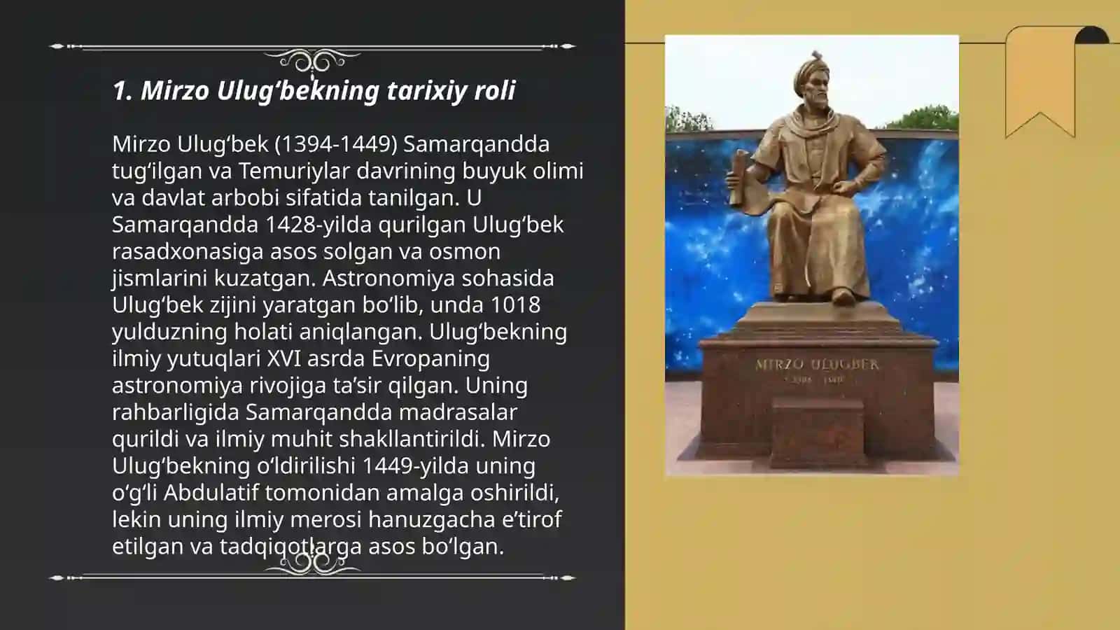 Mirzo Ulug‘bek-davlat arbobi va buyuk olim 3