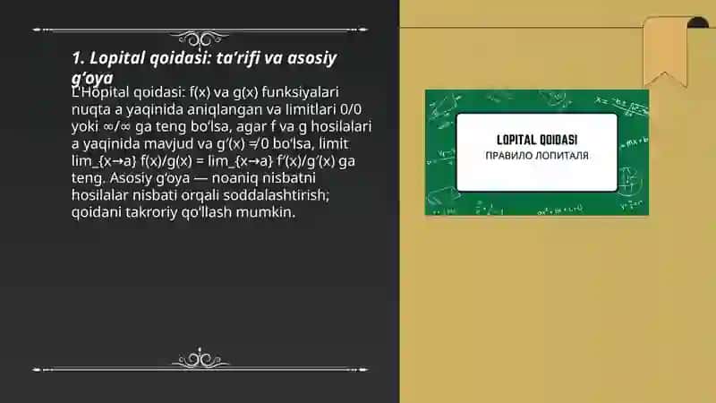 Lopital qoidasi 3