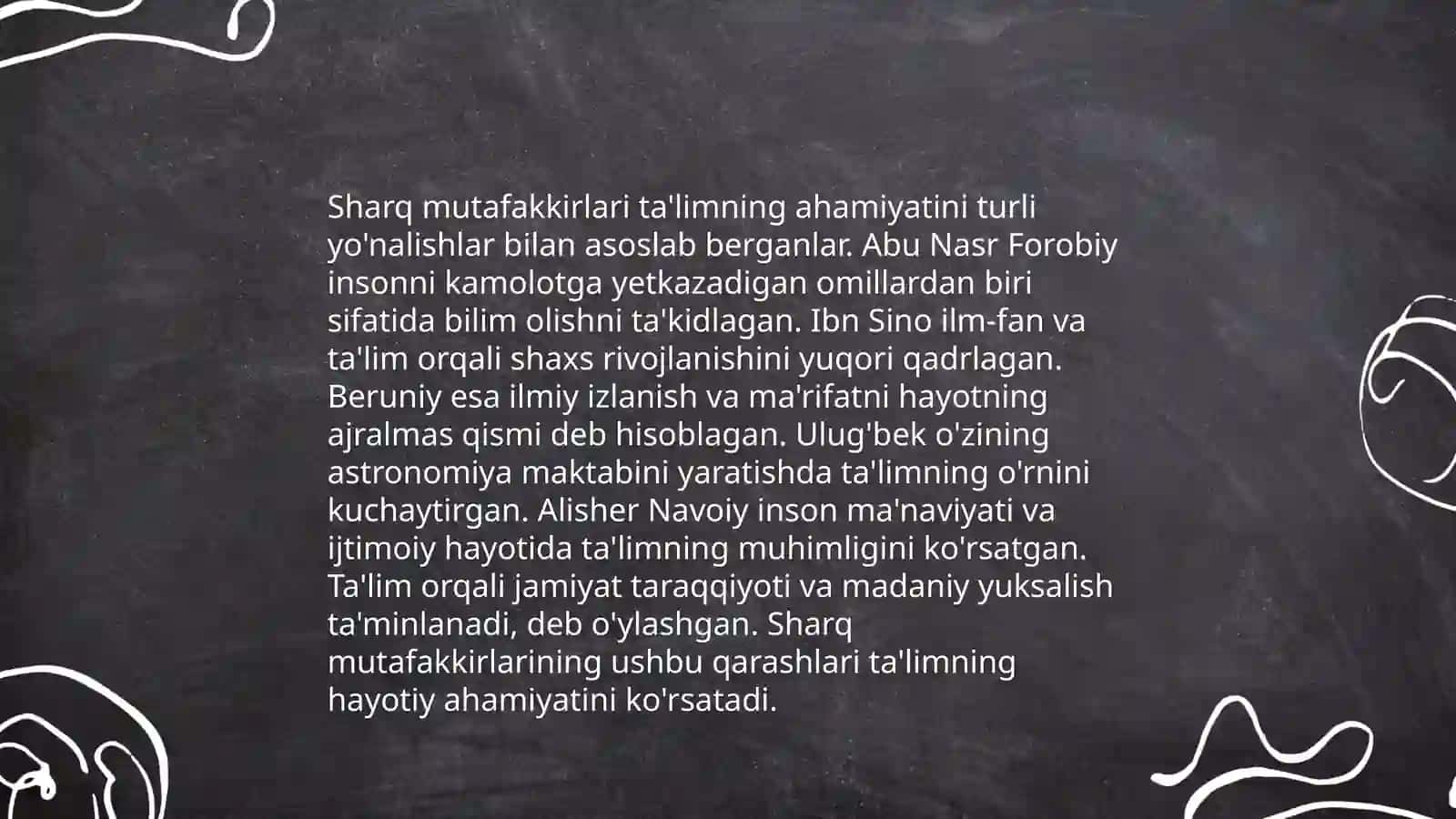 Sharq muttafakirlarining ta'lim va tarbiya haqidagi qarashlari 3