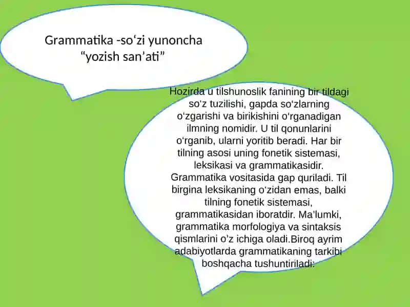 Grammatika, agrammatizm va tilning grammatik tuzilishi 3
