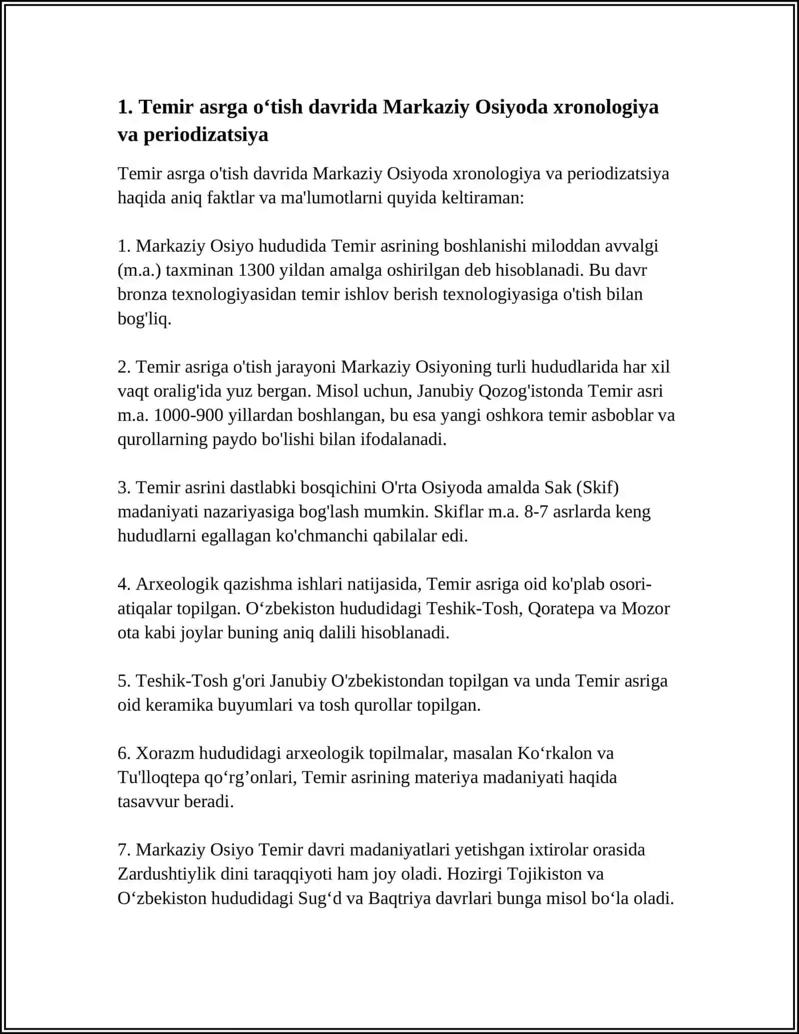 Temir asrga oʻtish davrida Markaziy Osiyoda xronologiya va periodizatsiya 3