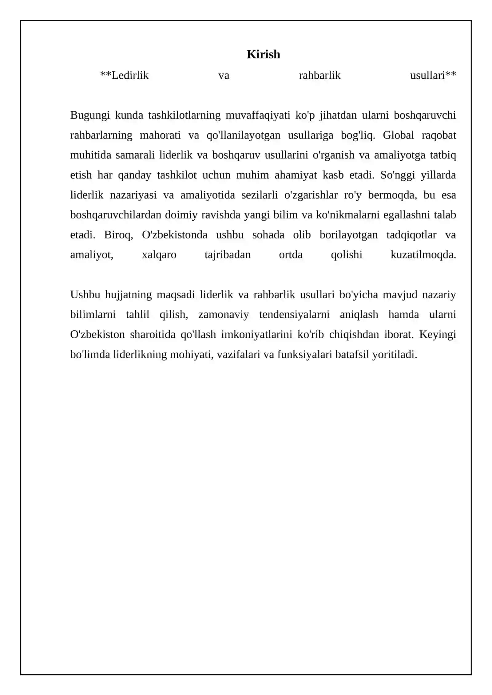Ledirlik va rahbarlik usullari 3