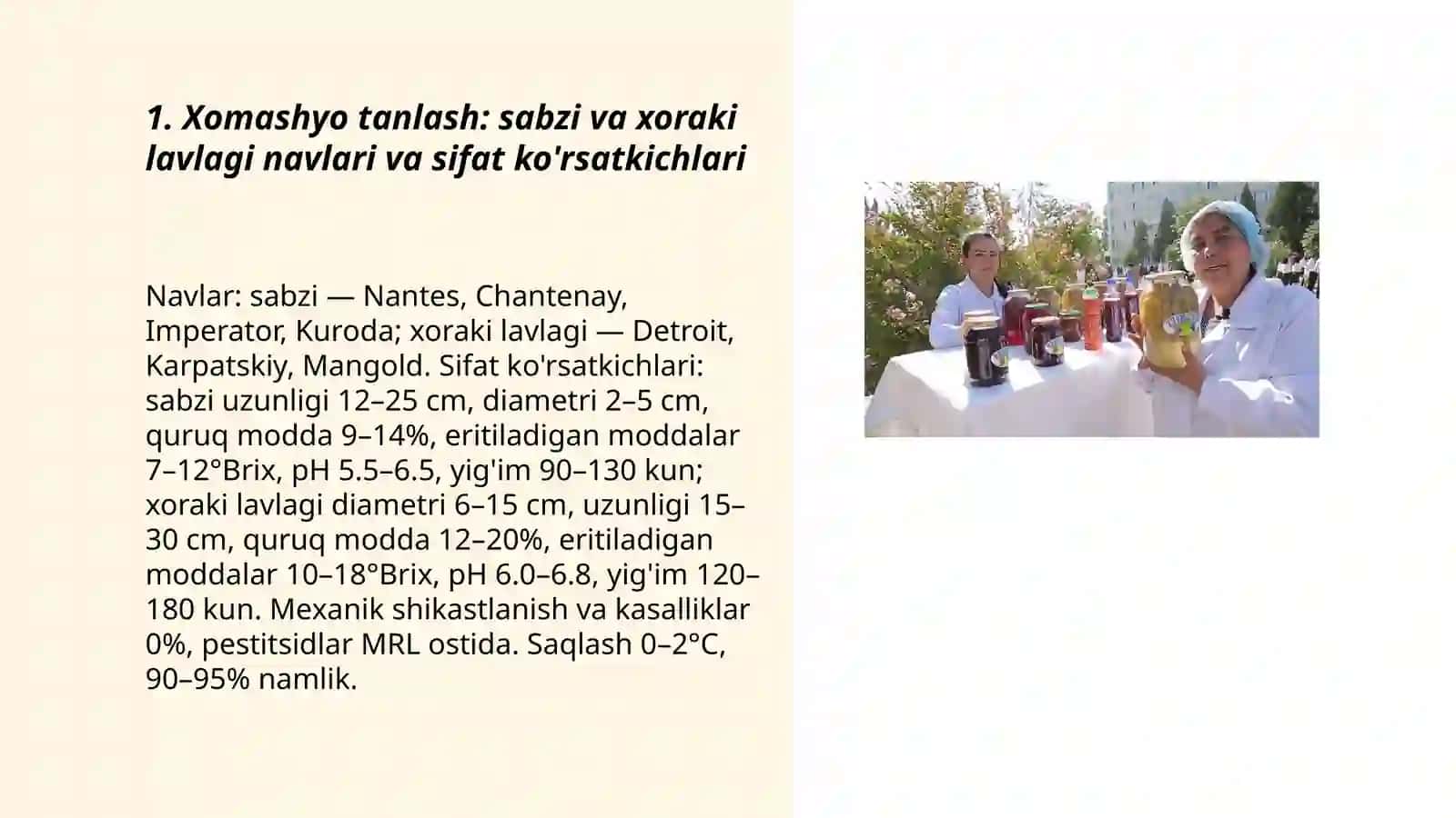 Sabzi va xoraki lavlagini qayta ishlab sharbat olish texnologoyasi Almardonov Roʻzibek 3