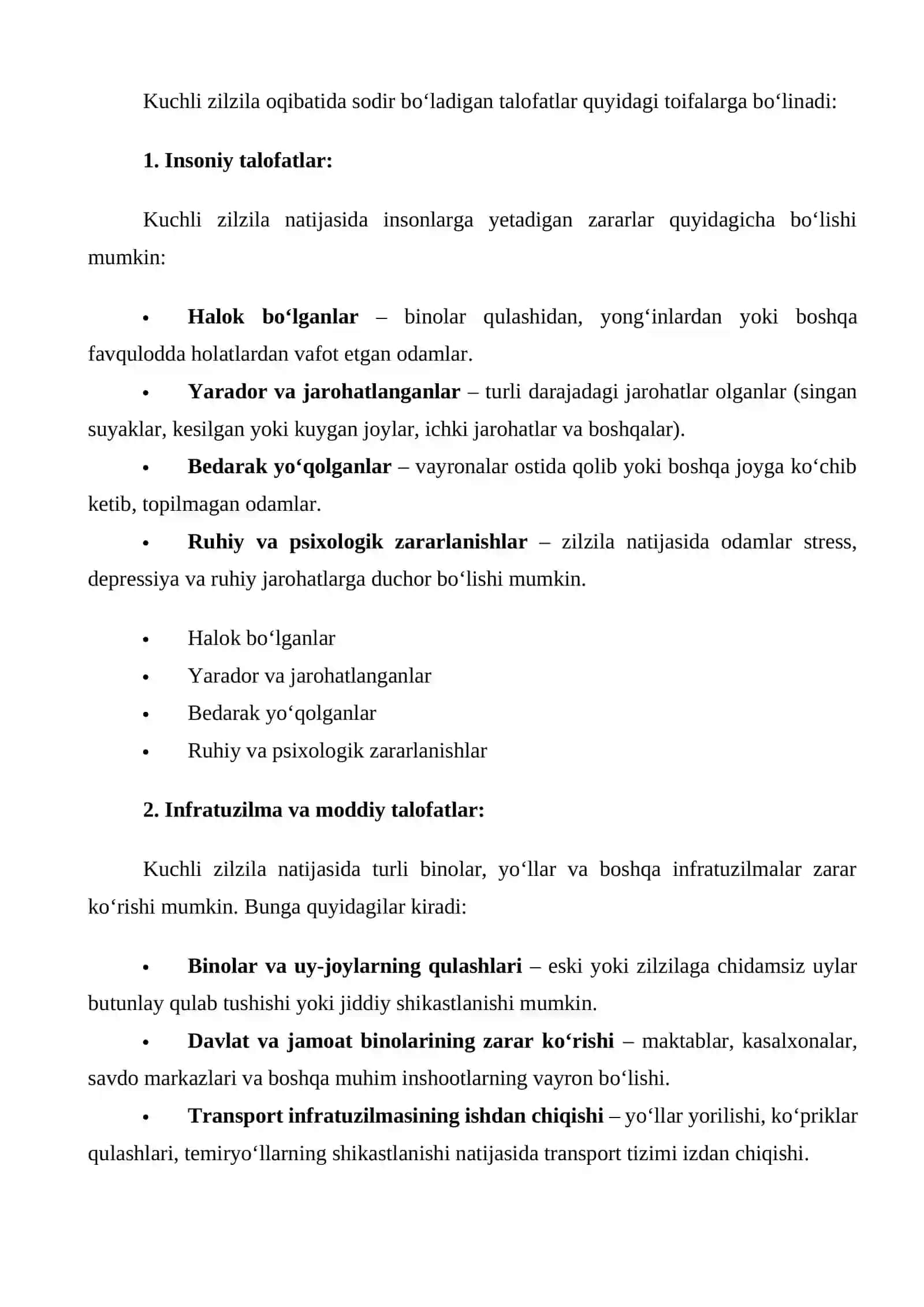 Kuchli zilzila oqibatida sodir bo’lgan talofatlarni aniqlash 3