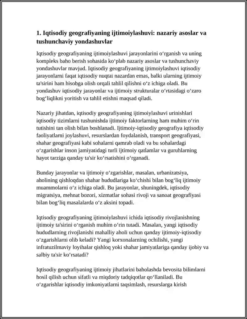 IQTISODIY GEOGRAFIYANING IJTIMOIYLASHUVI JARAYONLARINI OʻRGANISH VA UNING KOMPLEKS BAHO BERISH 3