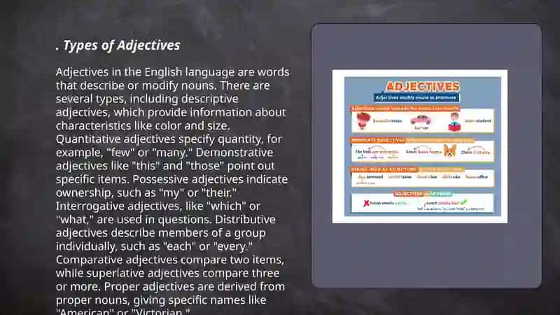 Types of Adjectives 3