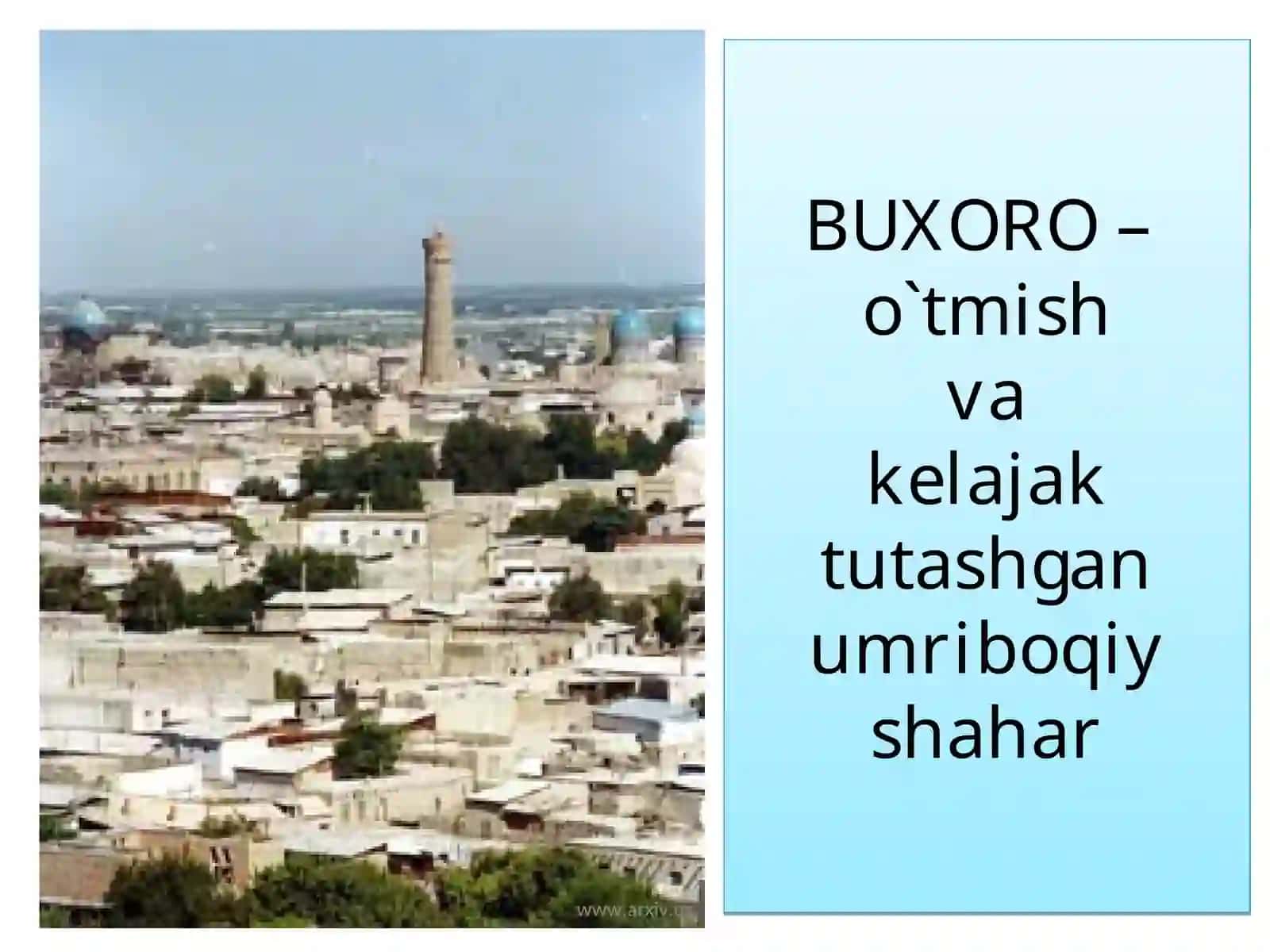 BUXORO AMIRLIGIDA XO`JALIK HAYOTI, SHAHARLAR VA SAVDO 3