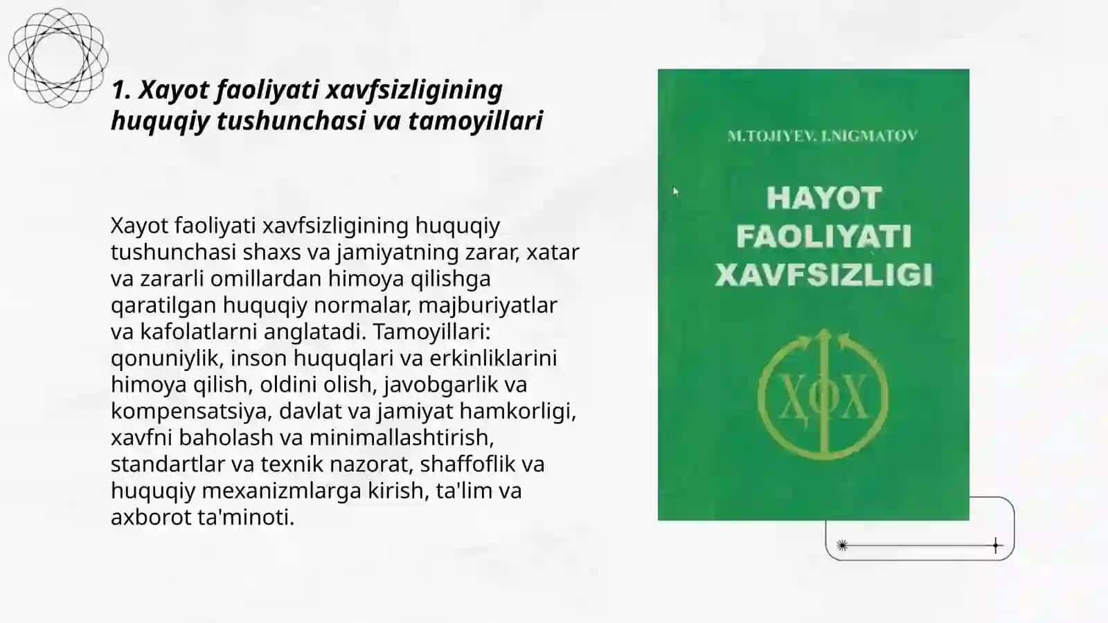 Xayot faoliyati xavfsizligining huquqiy va tashkiliy asoslari 3