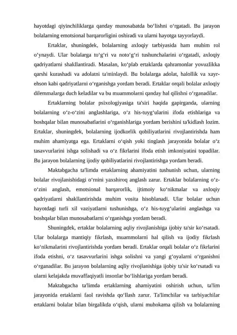 Maktabgacha ta'limda ertaklar asosida aqliy tarbiyani tashkil etish 3