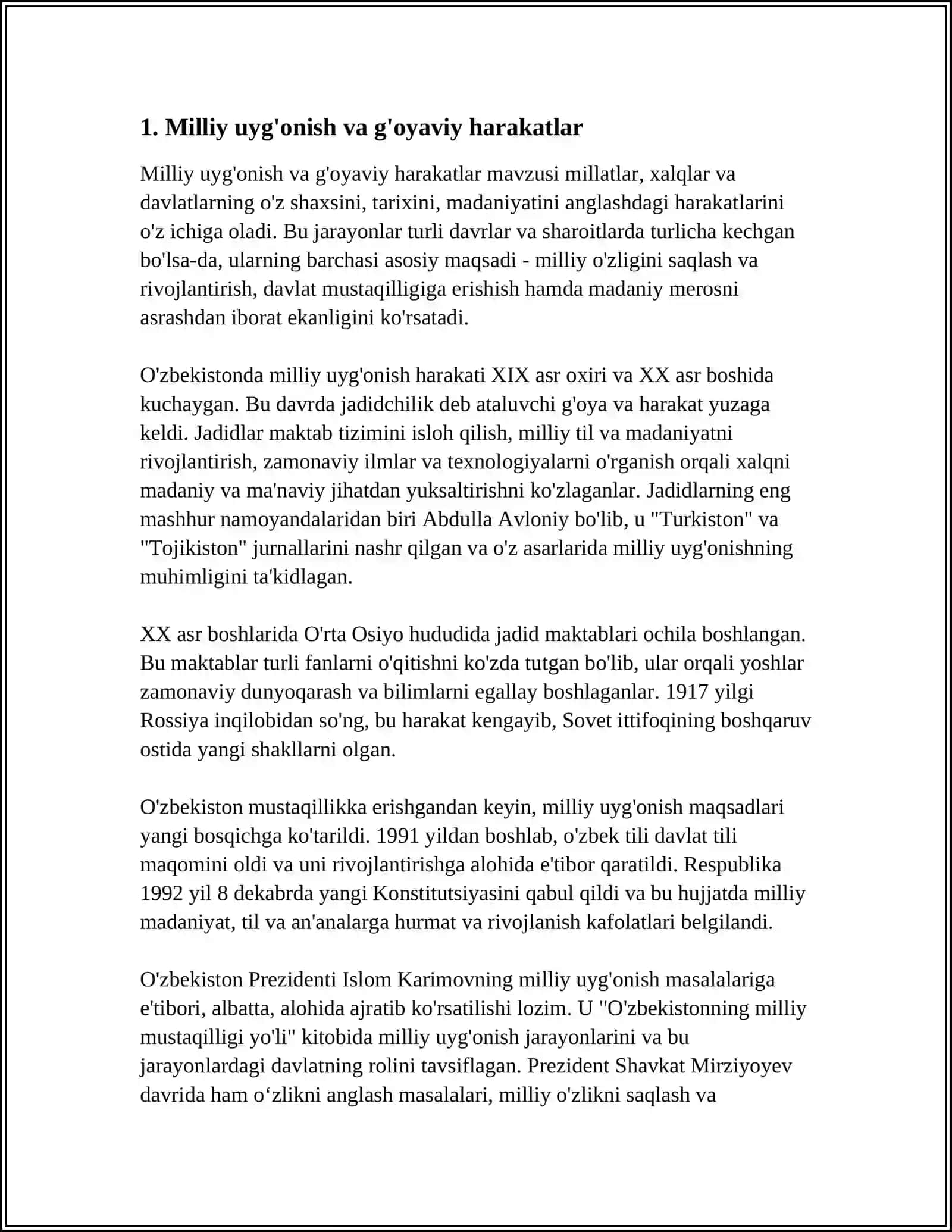 MUSTAQILLIK ARAFASIDA IJTIMOIY SIYOSIY JARAYONLAR HAQIDA KROSFORT 2025-2026-o'quv yili 3