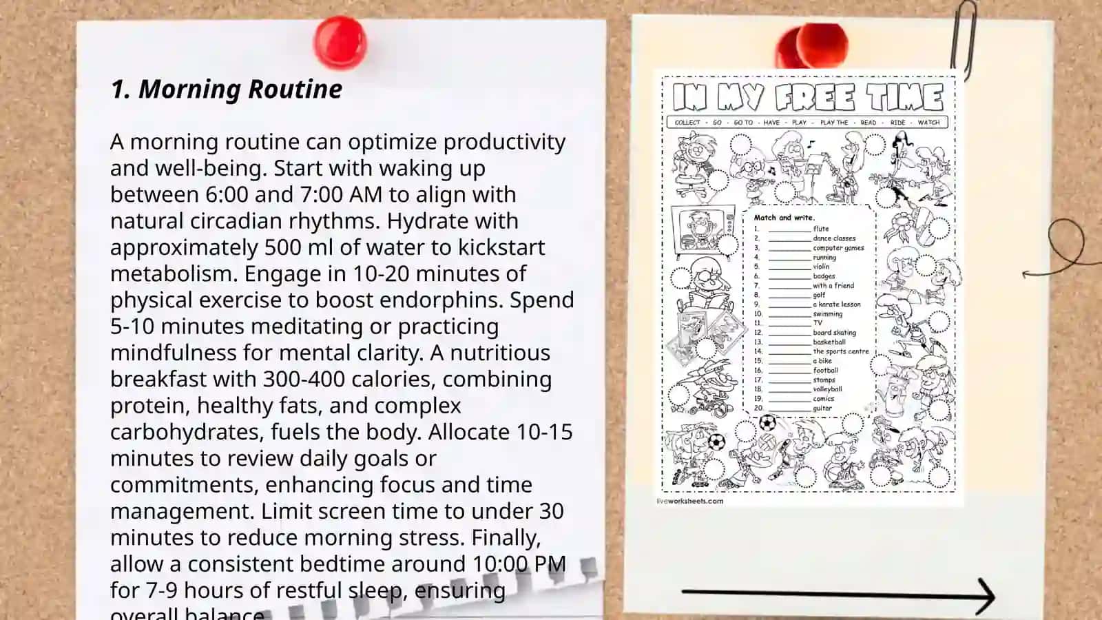 Daily and free time activities 3