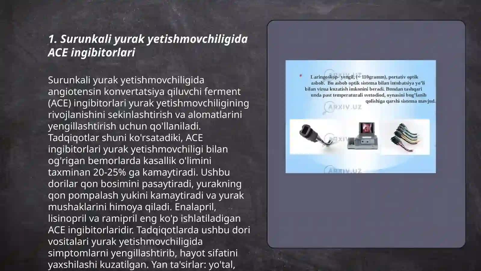 Surunkali yurak yetishmovchiligida ACE ingibitorlari 3