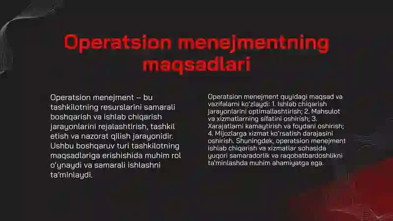 Operatsion menejmentning maqsad va vazifalari 3