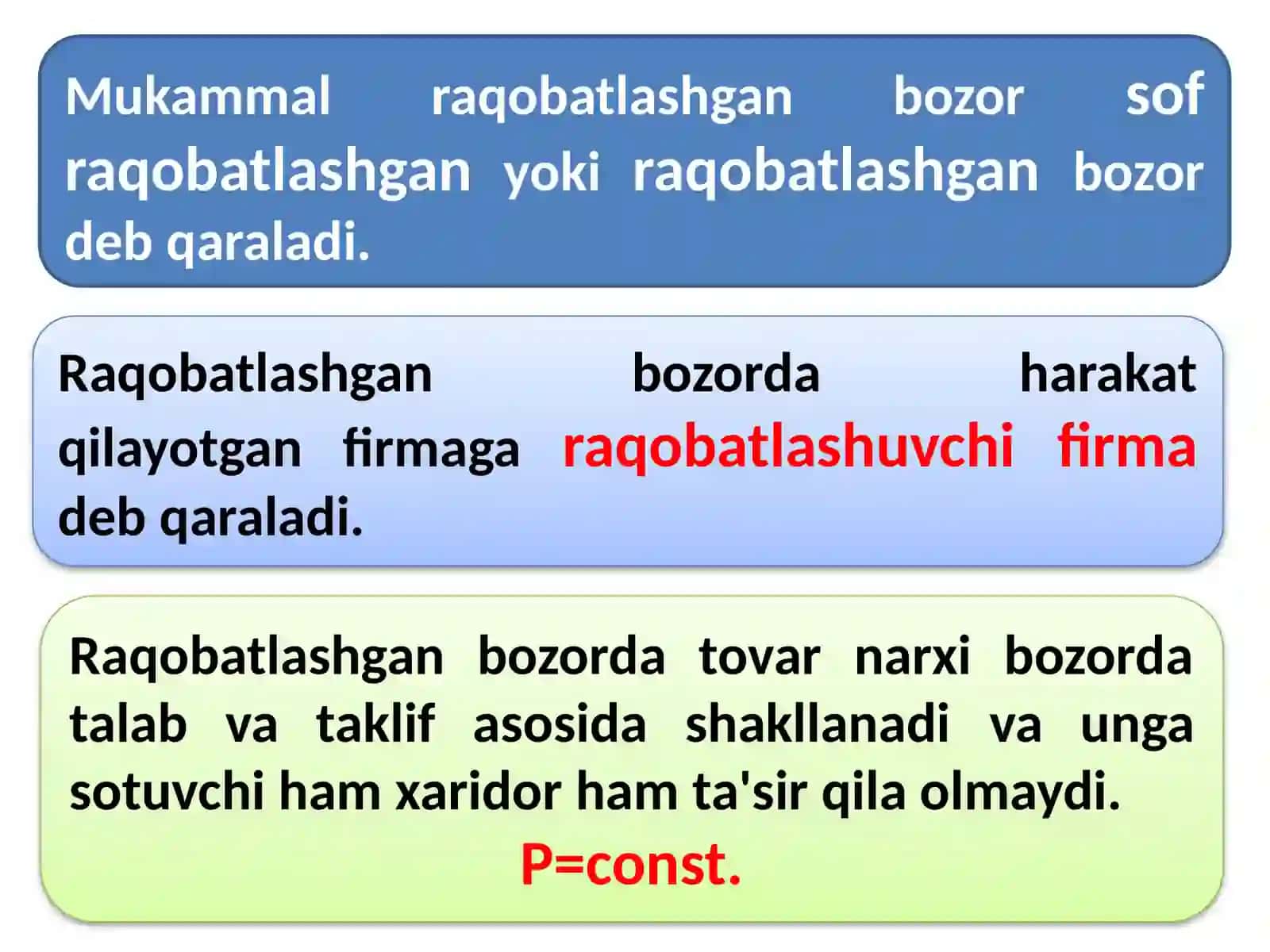 Qisqa muddatli oraliqda firma foydasini maksimallashtirish va uning taklifi 3