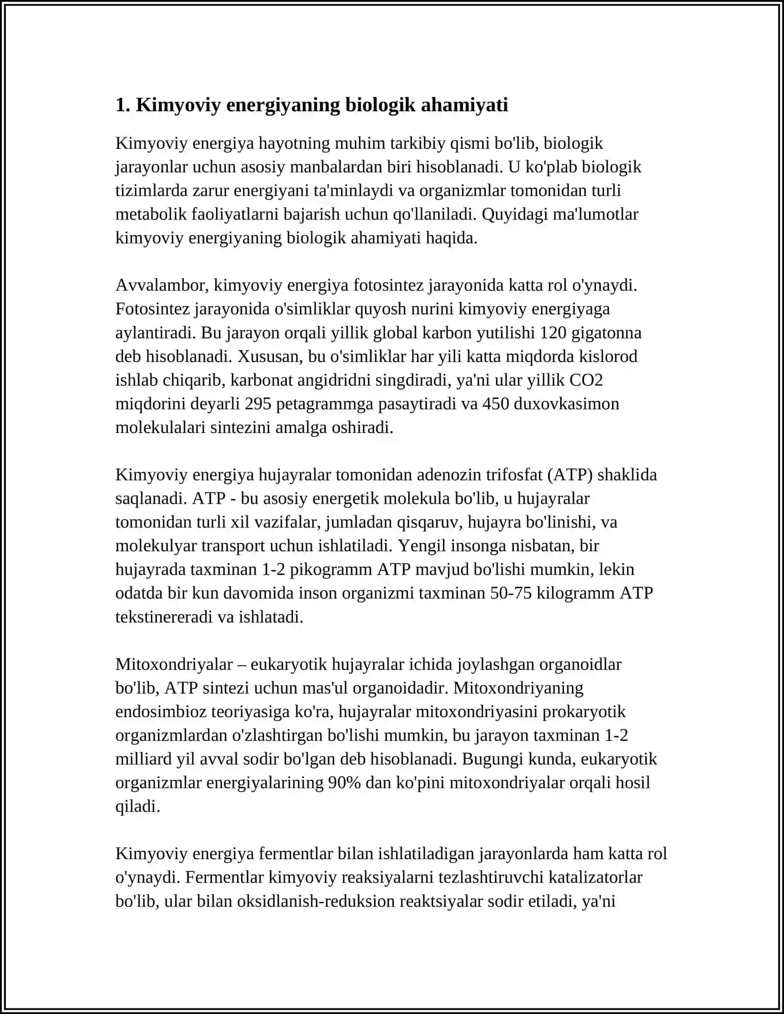 ORGANIZMDA ASOSIY ENERGIYA ALMASHINUV TENGLAMASI VA UNI TASHKIL ETUVCHILARI 3