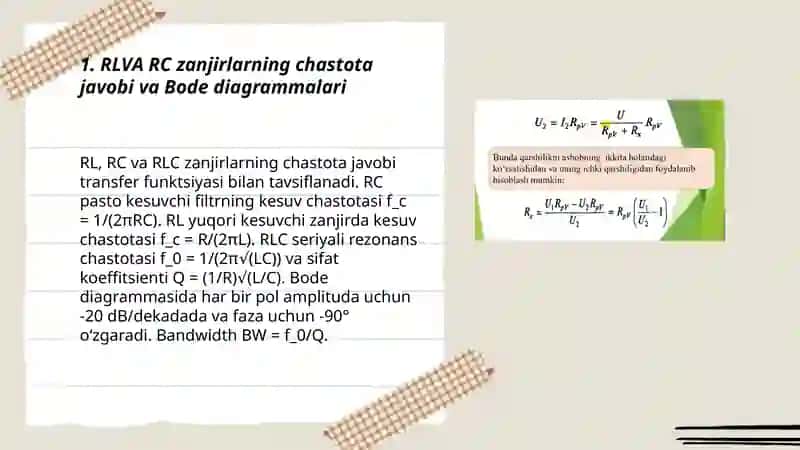 RLVA RC zanjirlarni ozgaruvchan chastotalarda qollanilishi 3