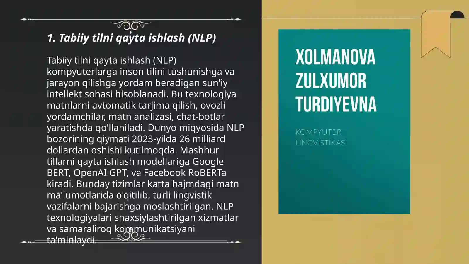 Kompyuter lingvistikasi: metodlari, resurslari va yoʻnalishlari 3