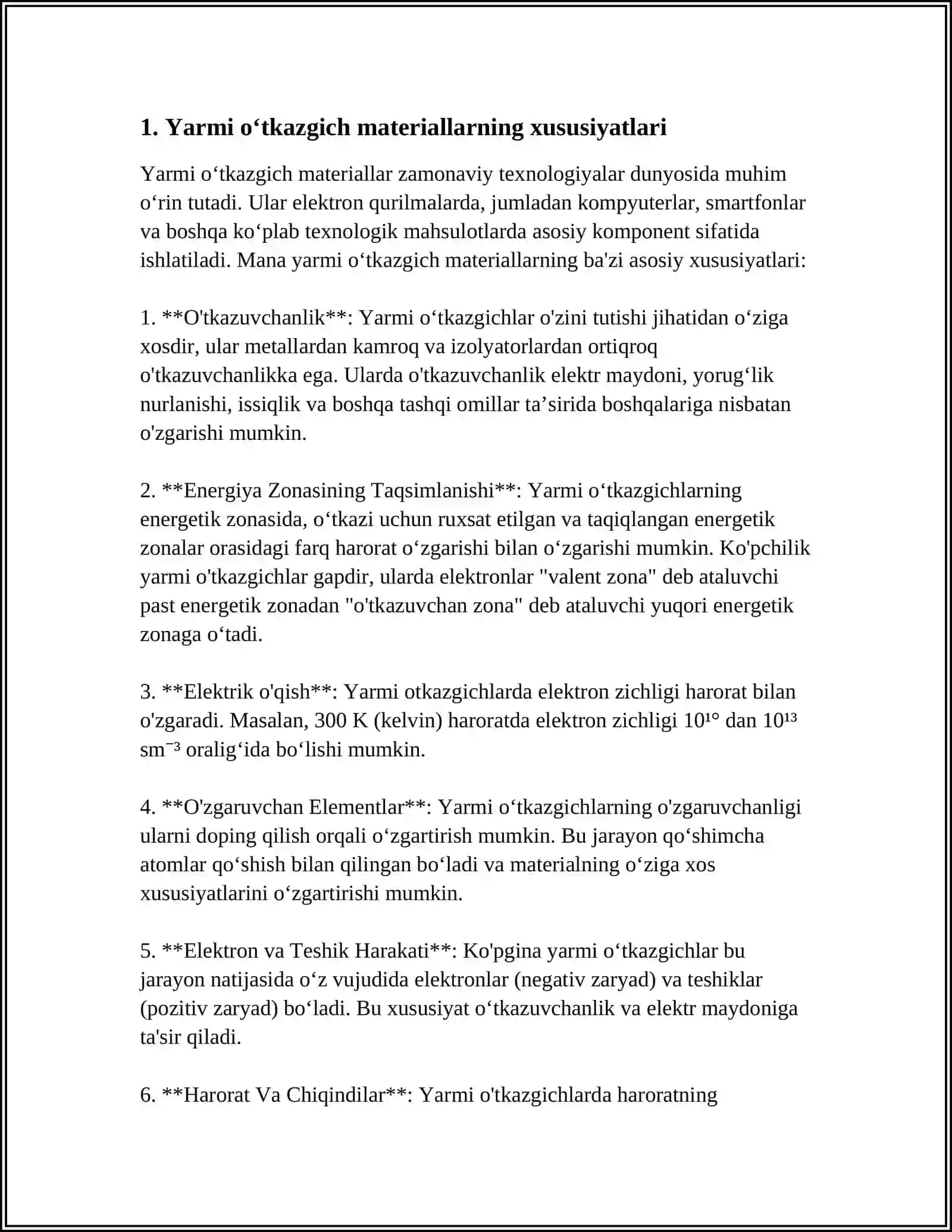 Yarmi oʻtkazgich materiallarning xususiyatlari 3