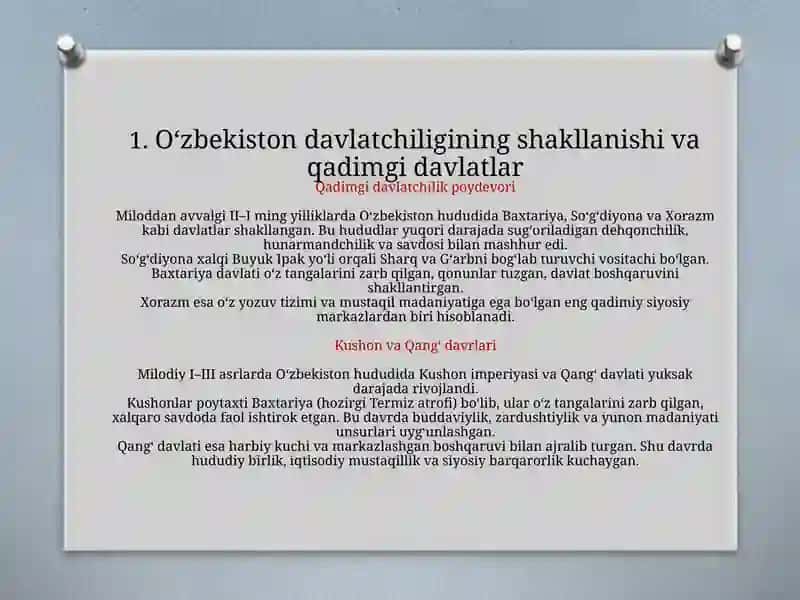 O`zbekiston Davlatchiligining Tarixiy Bosqichlari 3