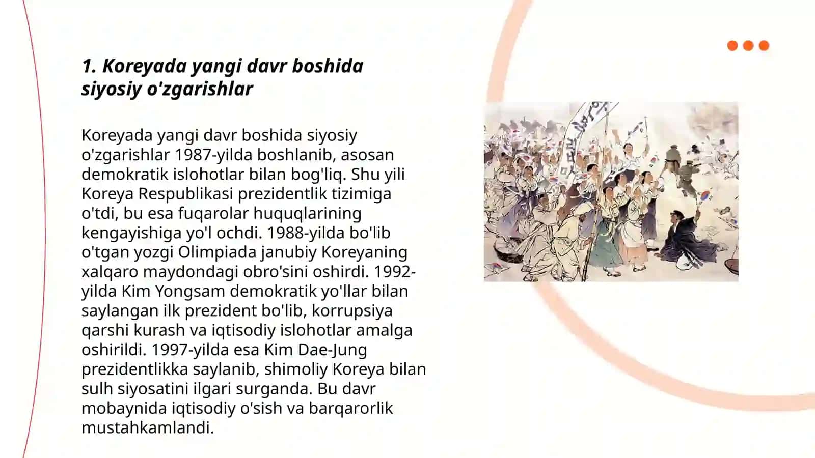 Koreyada yangi davr boshida siyosiy o'zgarishlar 3