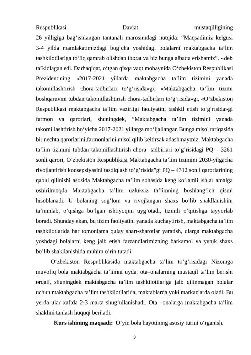 O’YIN- MAKTABGACHA YOSHDAGI BOLALARNI TARBIYALASHNING MUHIM VOSITASI 3