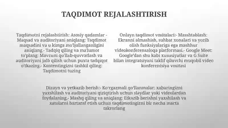 Online Taqdimot Tayyorlash Texnologiyalari Haqida 3