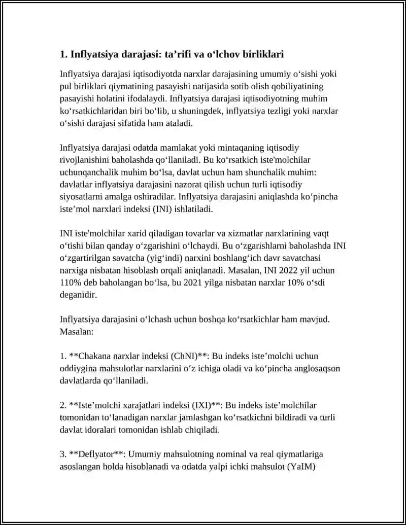 INFLATSIYA DARAJASI 3