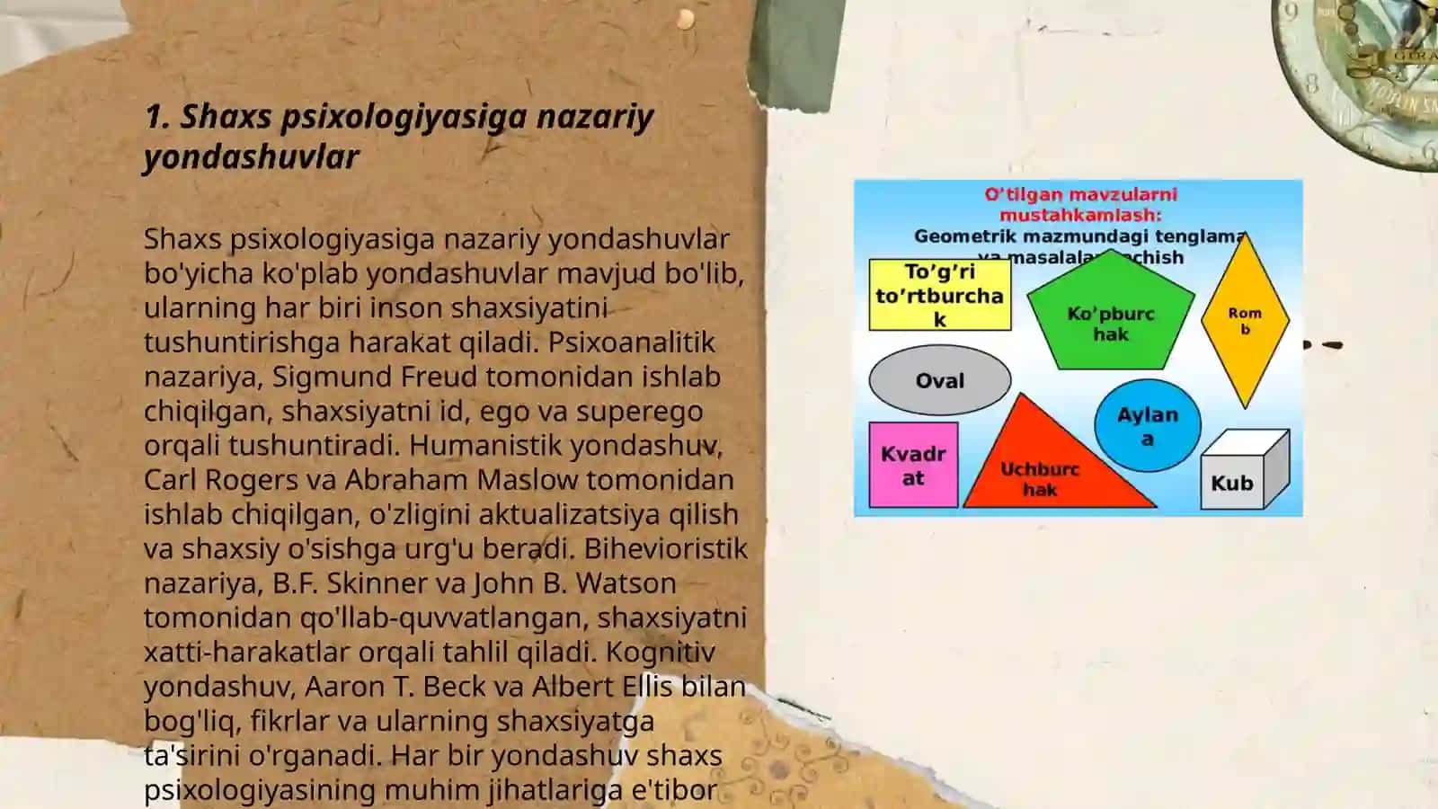 Shaxs psixologiyasiga nazariy yondashuvlar 3