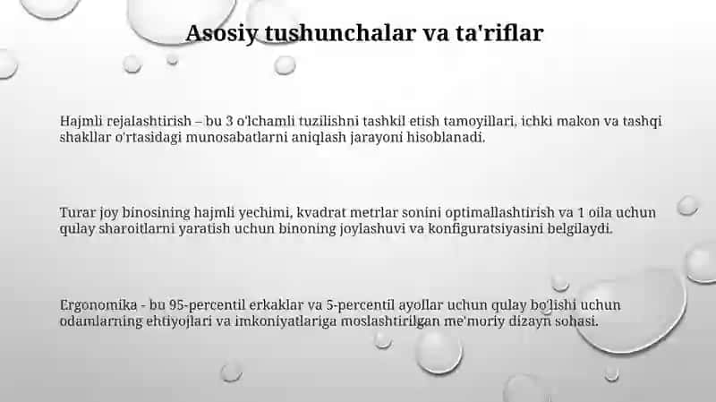 Turar-joy binolarini xajmiy-rejaviy yechimlarini tamoyillari 3