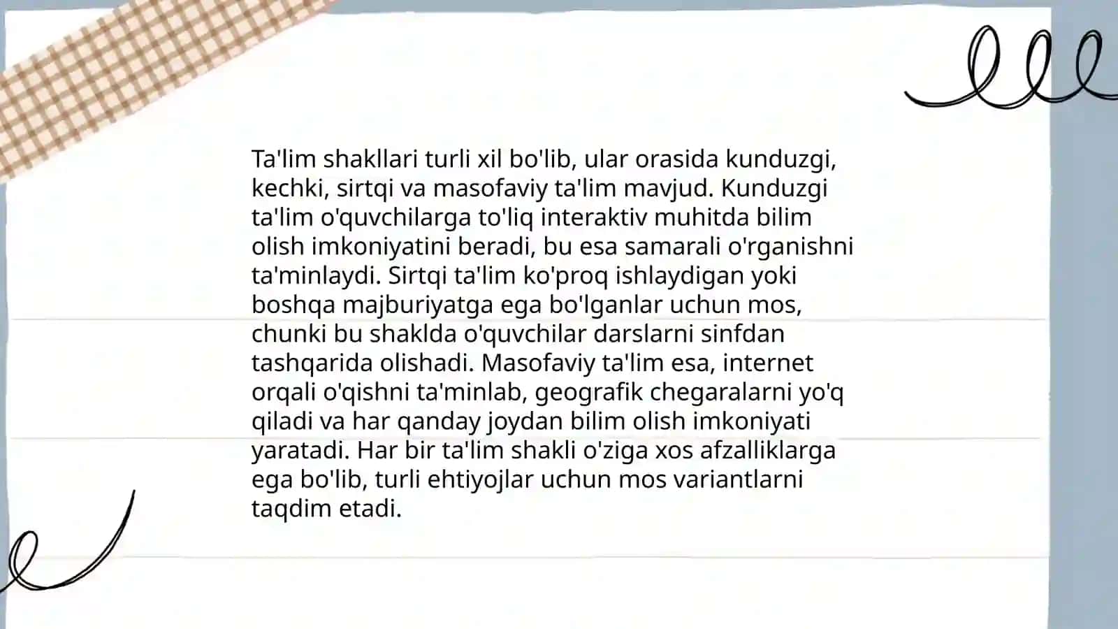 Ta'limni tashkil etish shakllari 3
