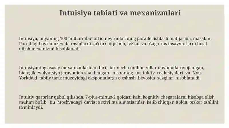 Intuisiya tabiati va mexanizmlari 3