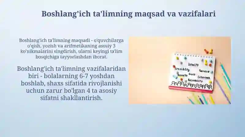 Boshlang'ich ta'limning maqsad va vazifalari 3